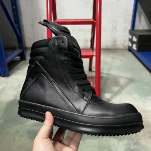 Brand Men Shoe Casual High Top Quality Women Sneaker Black Ankle Boot Geo Leather Ro Lace Up Fashion Thick Sole Flat Zip Sneaker