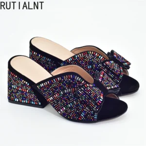 2026 Italian Elegant Women Party Pumps Decorated with Rhinestone Plus Size Women Shoes 43 High Heels Women Pumps Platform Heels