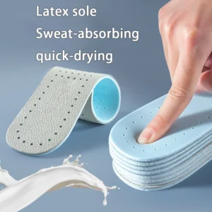 1Pair Latex cowhide insoles Breathable sweat-absorbing insoles Shock-absorbing Shoe Sole Comfortable Running Sports Insole